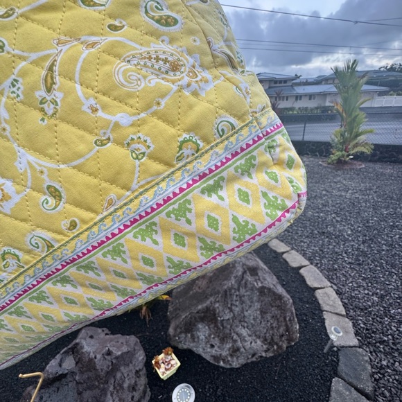 Americana by Sharif Yellow Quilted Tote Bag Paisley Print - Picture 10 of 12